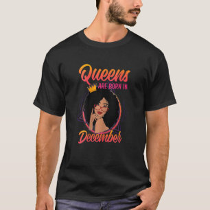 Camiseta Womens Afro Diva A Queen Was Born In December Happ