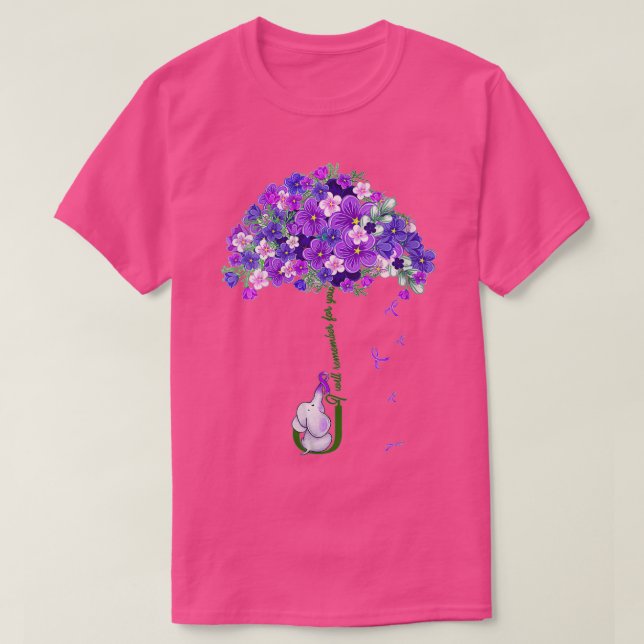 Camiseta Womens Alzheimer Awareness Cute Elephant I Will Re (Diseño del anverso)