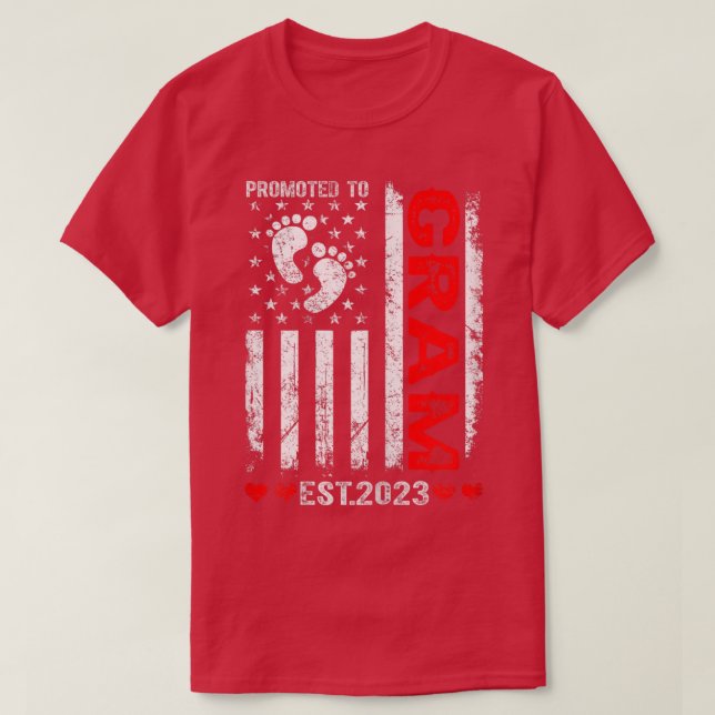 Camiseta Womens American Flag Promoted To Gram 2023 Mothers (Diseño del anverso)