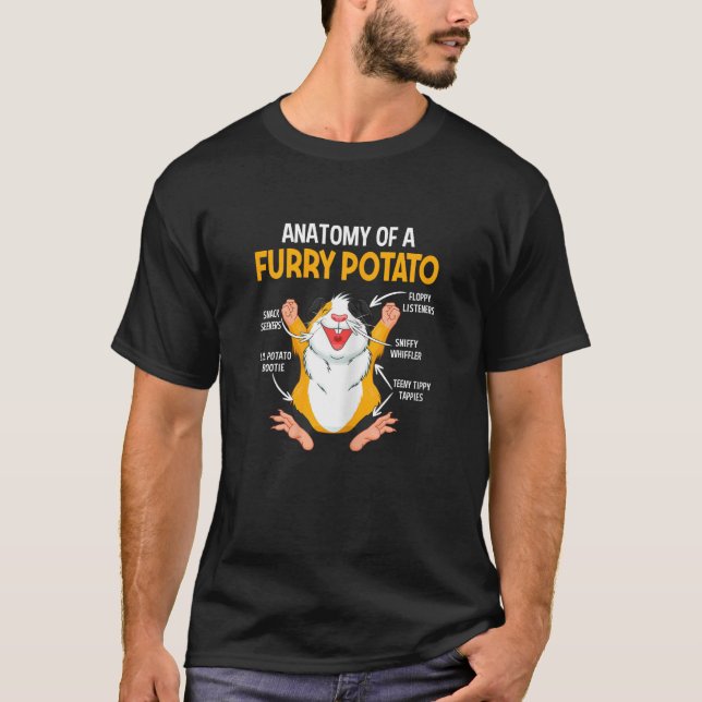 Camiseta Womens  Anatomy Of A Furry Potato Guinea Pig  Pet  (Anverso)