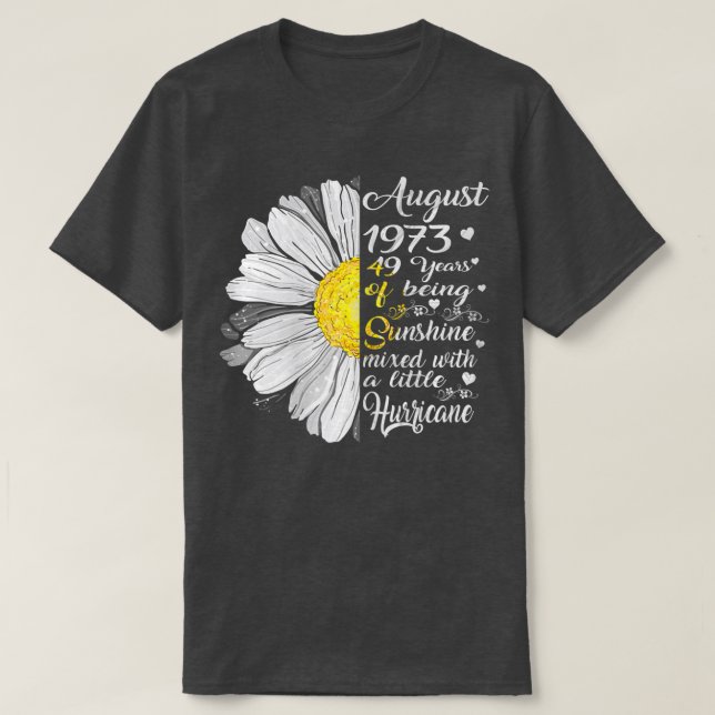 Camiseta Womens August Girls 1973 Birthday Gift 49 Years Ol (Diseño del anverso)