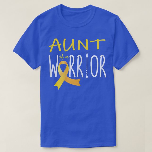 Camiseta Womens Aunt of a Warrior Childhood Cancer Awarenes (Diseño del anverso)