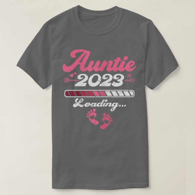 Camiseta Womens Auntie 2023 Pregnancy Announcement First ti (Diseño del anverso)