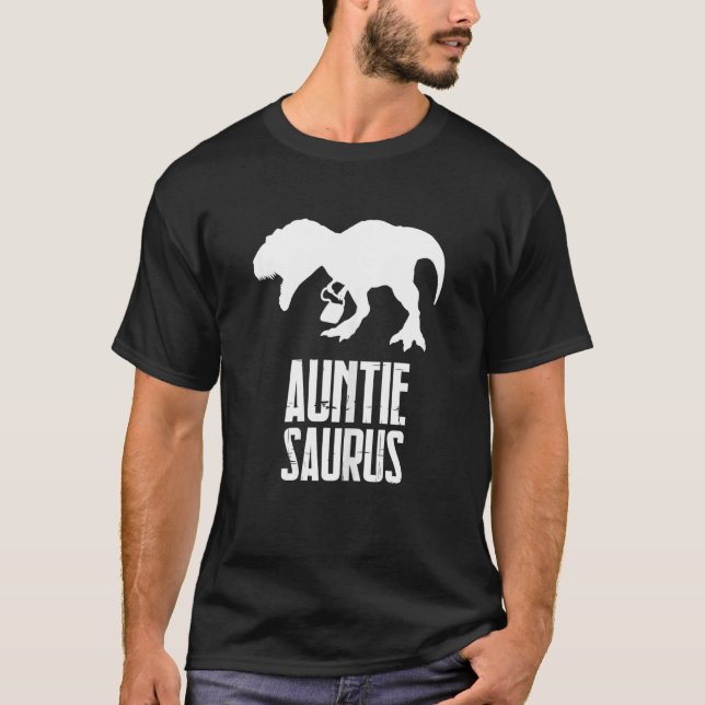 Camiseta Womens Auntiesaurus Rex Auntie Saurus Funny Aunt D (Anverso)