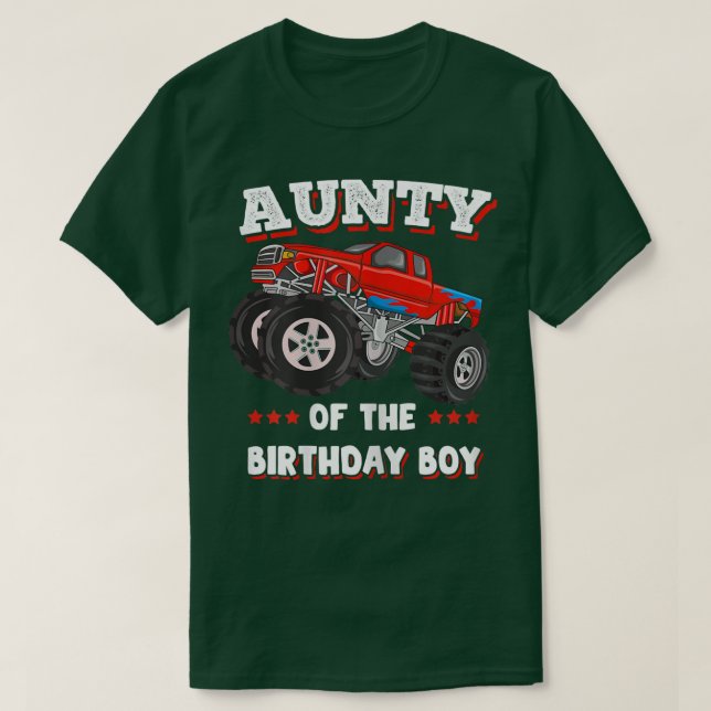 Camiseta Womens Aunty Of The Birthday Boy Fathers Monster T (Diseño del anverso)