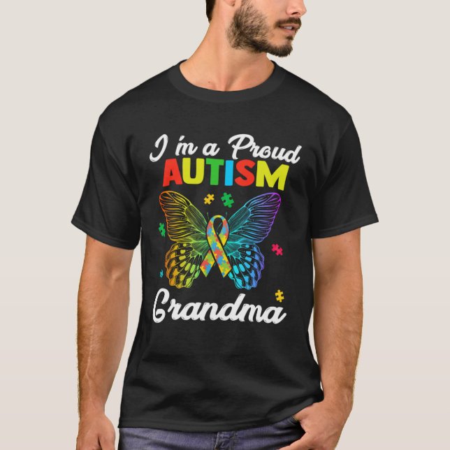 Camiseta Womens Autism Awareness Butterfly I m A Proud Auti (Anverso)