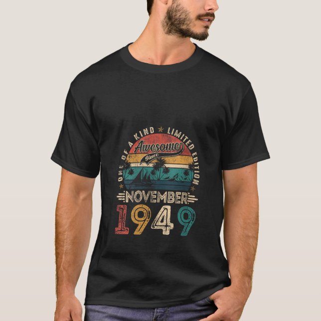 Camiseta Womens Awesome Since November 1949 76 Years Old 76 (Anverso)
