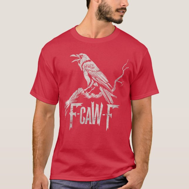 Camiseta Womens awF Black Crow Pun Funny Bird Cawing Grunge (Anverso)