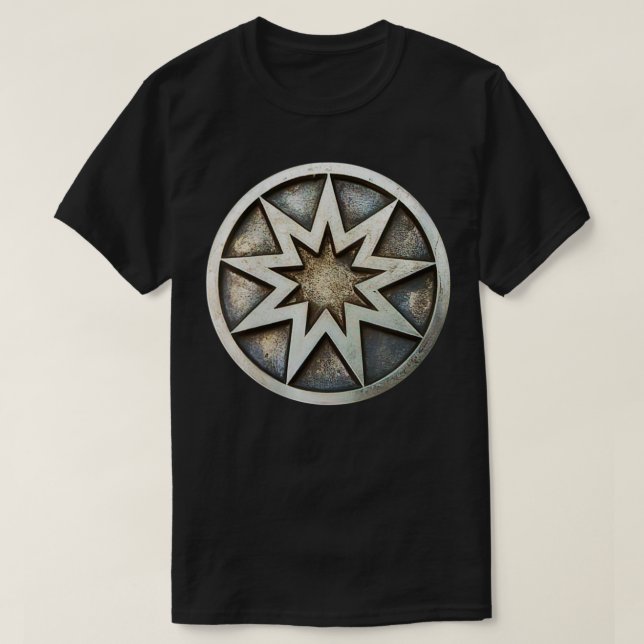 Camiseta Womens Bahai Star VNeck  (Diseño del anverso)
