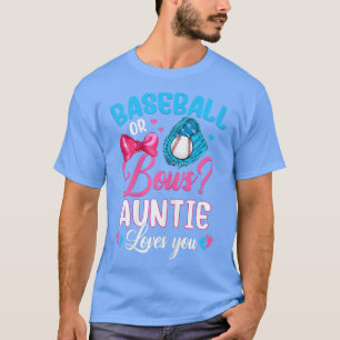 Camiseta Womens Baseball Or Bows Auntie Loves You Gender Re
