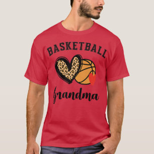 Camiseta Womens Basketball Grandma Leopard Heart Grandmothe