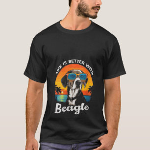 Camiseta Womens Beach Life es mejor con un Perro Beagle V