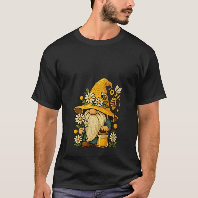 Camiseta Womens Beekeeper Cute Gnome Floral Bee Summer Bota (Anverso)