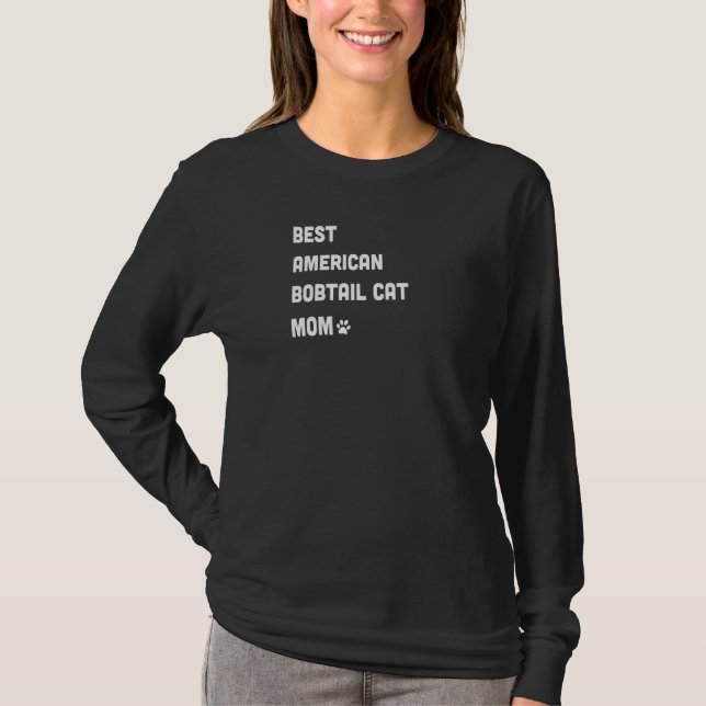 Camiseta Womens Best American Bobtail Cat Mom (Anverso)