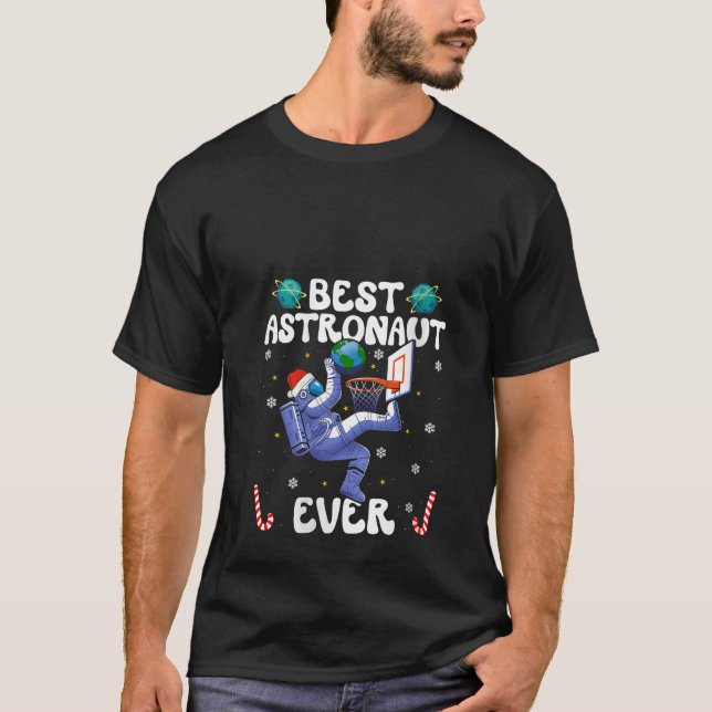 Camiseta Womens Best Astronaut Ever Christmas Basketball Ho (Anverso)