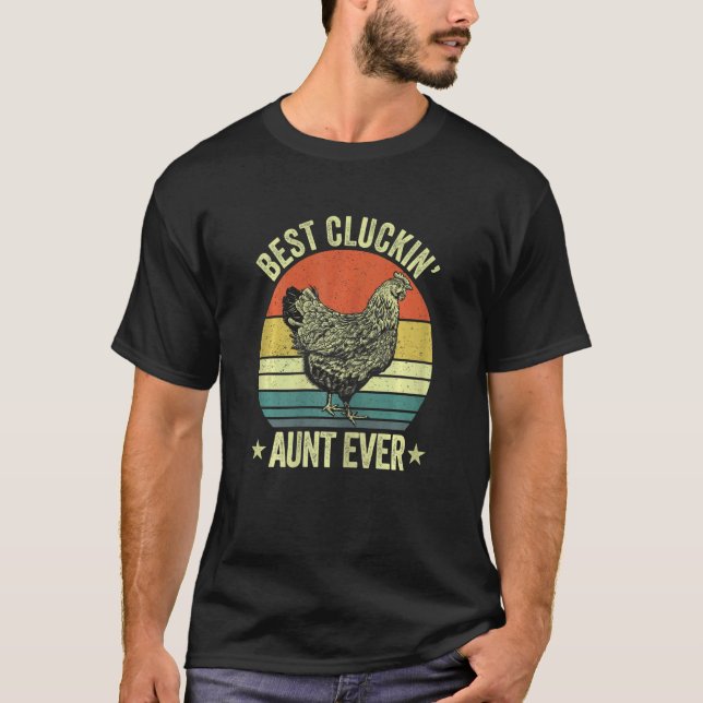Camiseta Womens Best cluckin aunt ever retro  clucking chic (Anverso)