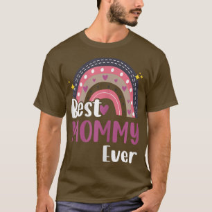 Camiseta Womens Best Mommy Ever Funny Boho Rainbow Mothers 
