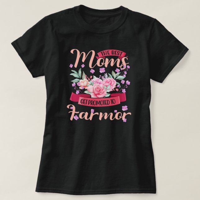 Camiseta Womens Best Moms Promoted Farmor Grandma Mothers (Diseño del anverso)