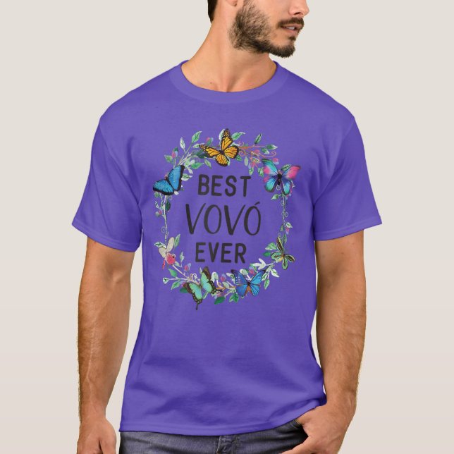Camiseta Womens Best VoVo Ever Butterfly Floral Personalize (Anverso)