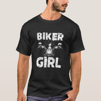 Camiseta Womens Biker Girl Motorcycle Cool Chick Ladies Bab