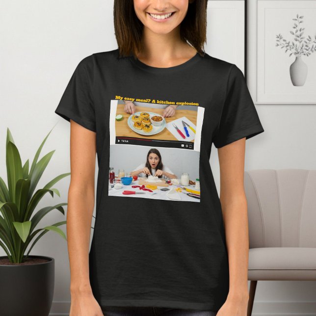 Camiseta Women's Black Cooking: Reality vs. Expectation  (Subido por el creador)