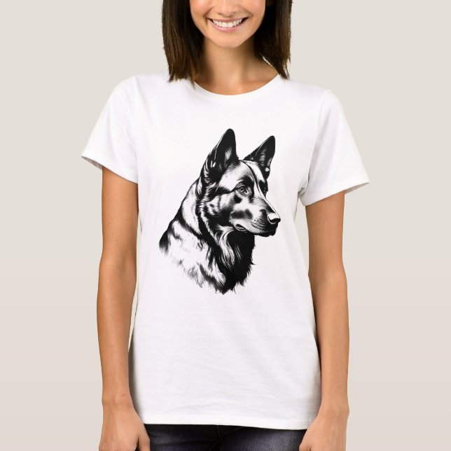 Camiseta Women's Black German Shepherd Dog Tee (Anverso)
