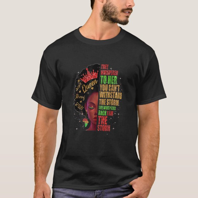 Camiseta Womens Black History Month Afro Melanin Queen Afri (Anverso)