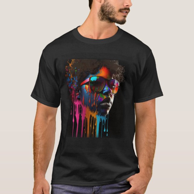 Camiseta Womens Black Queen Melanin Dripping Black History  (Anverso)