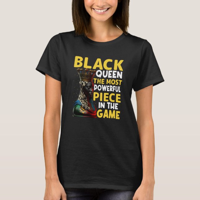 Camiseta Womens Black Queen Most Powerful Chess African Ame (Anverso)