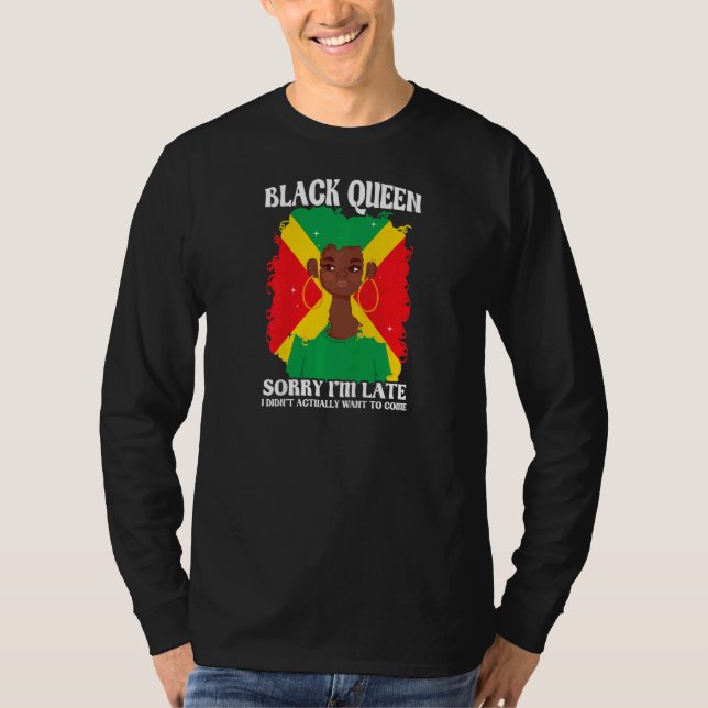 Camiseta Womens Black Queen Sorry I'm late Black Queen   (Anverso)