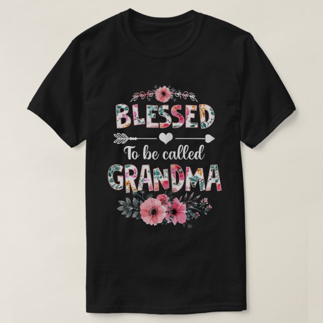 Camiseta Womens Blessed to be called Grandma  Funny Grandma (Diseño del anverso)