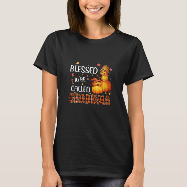 Camiseta Womens Blessed To Be Called Grandma Halloween (Anverso)