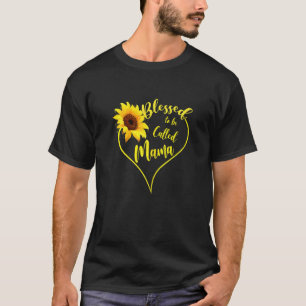 Camiseta Womens Blessed To Be Called Mama Sunflower Mama Mo
