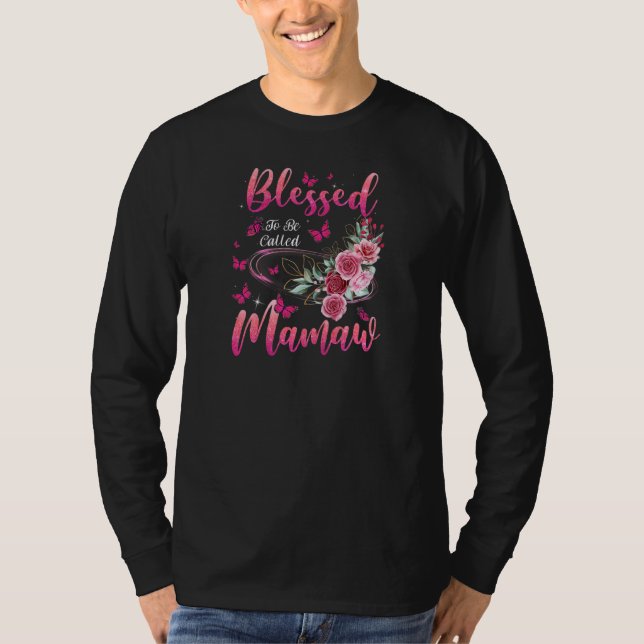 Camiseta Womens Blessed To Be Called Mamaw Cute Girls Women (Anverso)