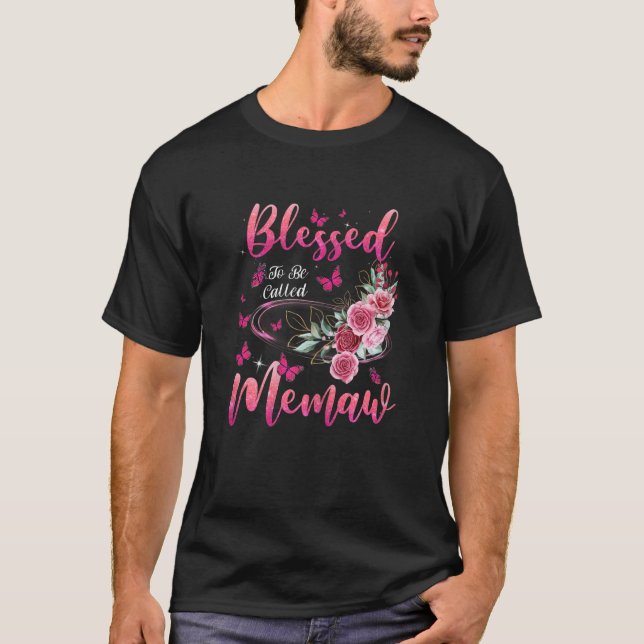 Camiseta Womens Blessed To Be Called Memaw Cute Girls Women (Anverso)