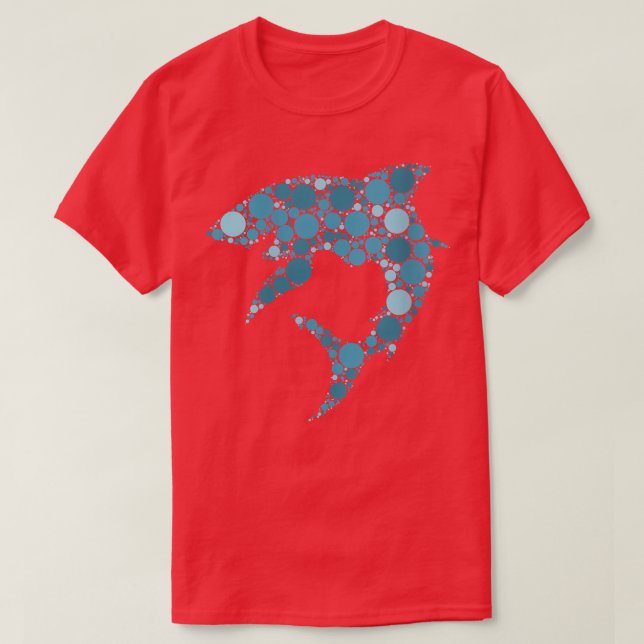 Camiseta Womens Blue Polka Dot Shark International Dot Day  (Diseño del anverso)