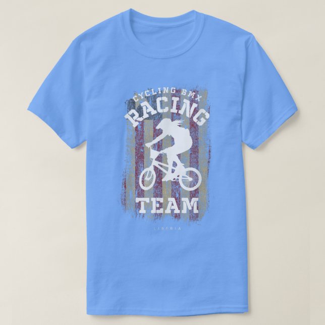 Camiseta Womens BMX Bike Liberia Flag Biking Cycling Racing (Diseño del anverso)
