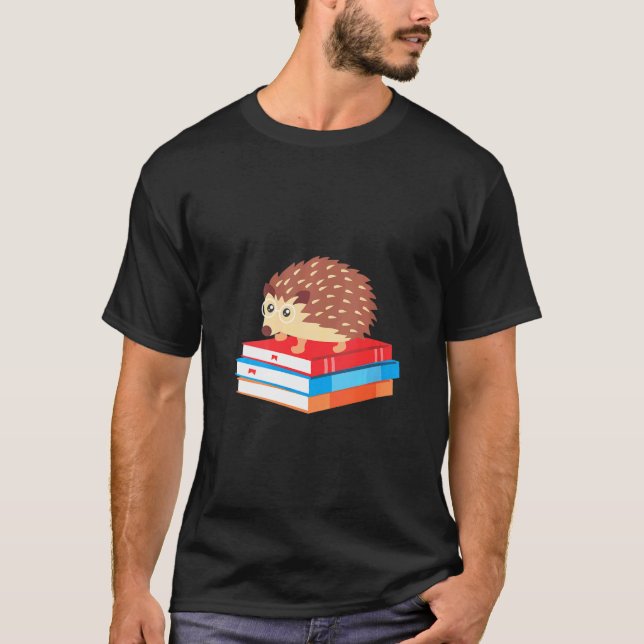 Camiseta Womens Book Nerd Hedgehog Reading  Idea 1 (Anverso)
