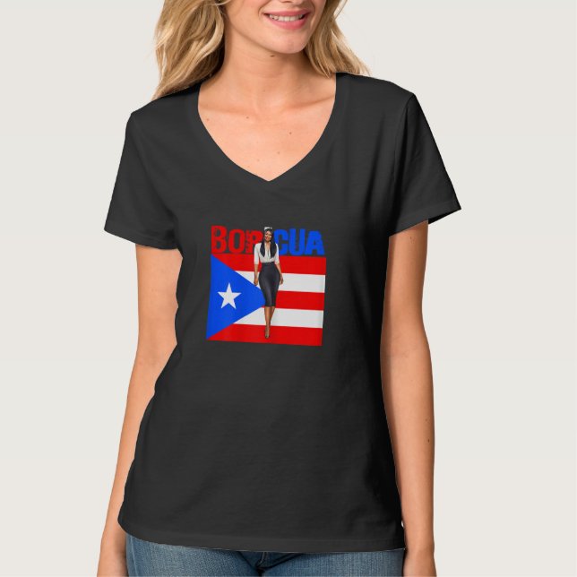 Camiseta Womens Boricua Roots Puerto Rico Pride PR Souvenir (Anverso)