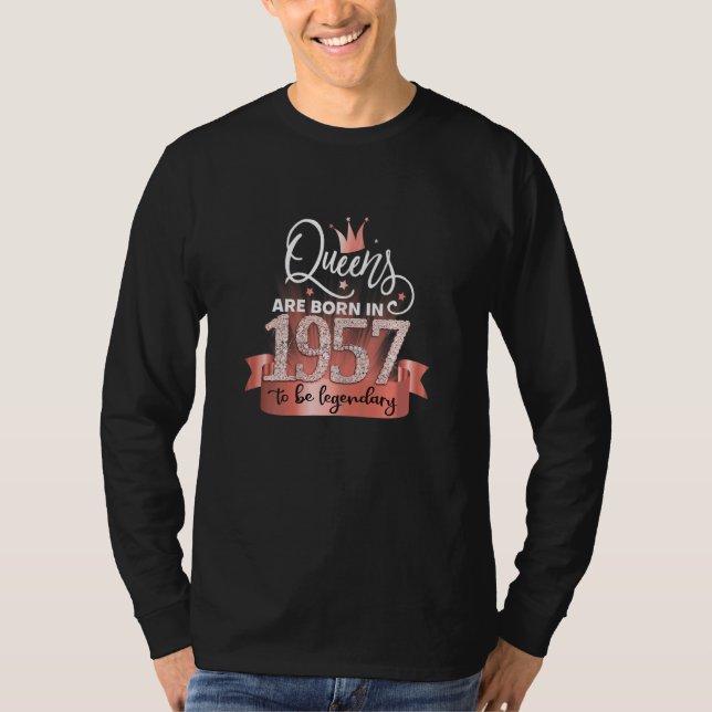 Camiseta Womens Born In 1957 I Elegant Black Rose Party Out (Anverso)
