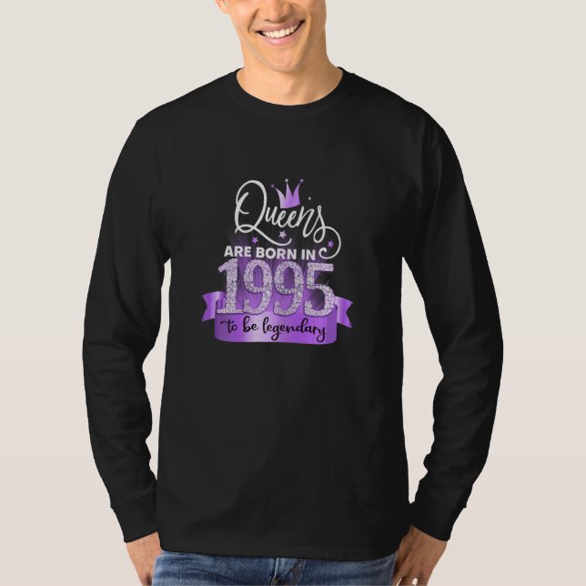 Camiseta Womens Born In 1995 I Elegant Purple Black Party O (Anverso)