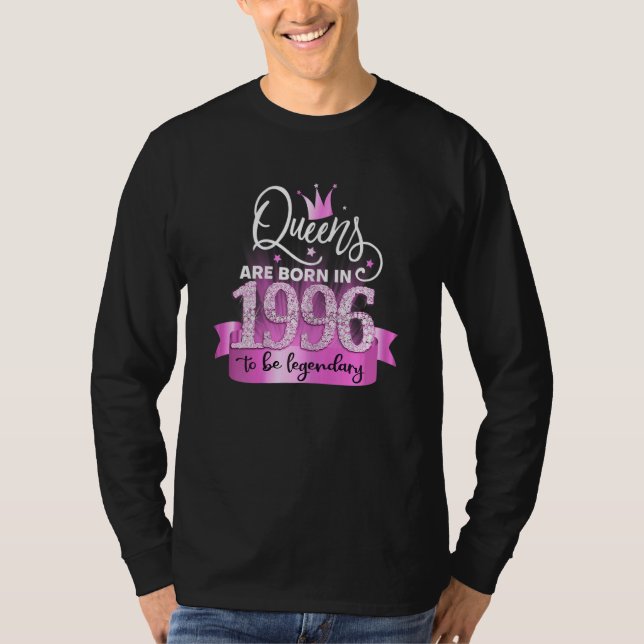 Camiseta Womens Born In 1996 I Elegant Pink Black Party Out (Anverso)