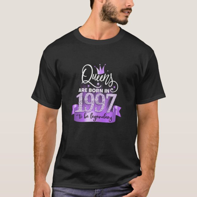 Camiseta Womens Born In 1997 I Elegant Purple Black Party O (Anverso)