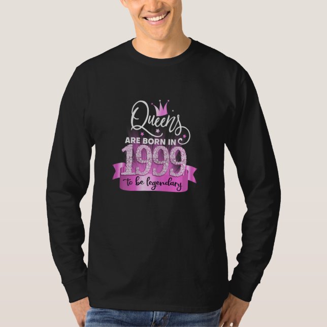 Camiseta Womens Born In 1999 I Elegant Pink Black Party Out (Anverso)