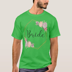 Camiseta Womens Bride Stag Party Flowers Painted Bride 