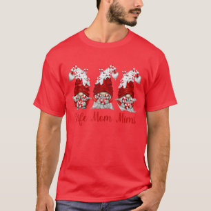 Camiseta Womens Candy Cane Gnome Wife Mom Mimi Personalized