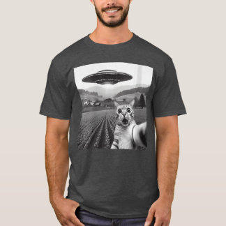 Camiseta Womens Cat Sie With Alien UFO Funny Cat Gifts For