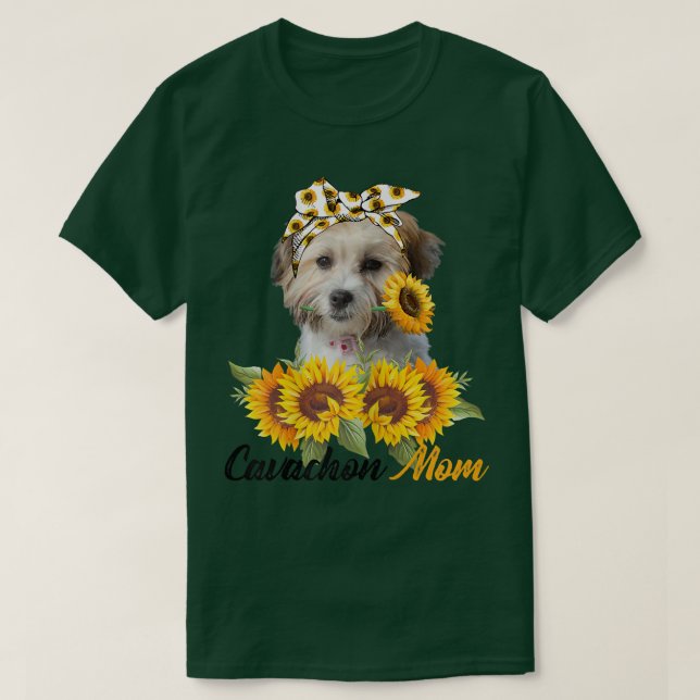 Camiseta Womens Cavachon Mom Sunflower Summer Dog Mom Mama  (Diseño del anverso)