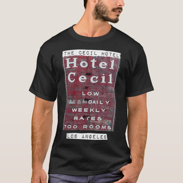 Camiseta Womens Cecil Hotel Los Angeles Hotel Cecil Rótulo  (Anverso)