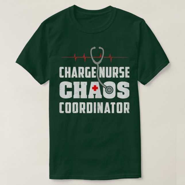 Camiseta Womens Charge Nurse Chaos Coordinator Funny RN Nur (Diseño del anverso)
